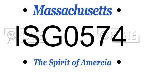 ISG0574 Massachusetts License Plate