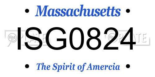 ISG0824 Massachusetts License Plate