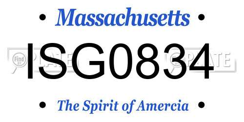 ISG0834 Massachusetts License Plate
