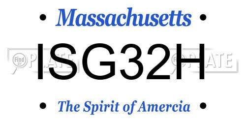 ISG32H Massachusetts License Plate