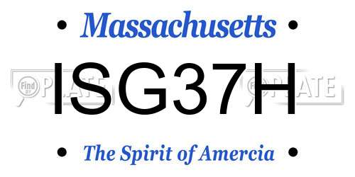 ISG37H Massachusetts License Plate