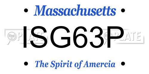 ISG63P Massachusetts License Plate