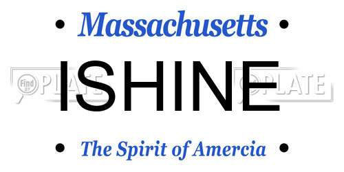 ISHINE Massachusetts License Plate