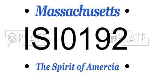 ISI0192 Massachusetts License Plate