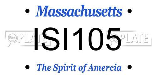 ISI105 Massachusetts License Plate