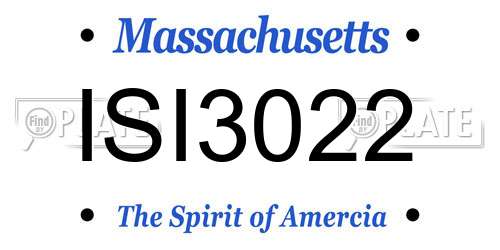 ISI3022 Massachusetts License Plate