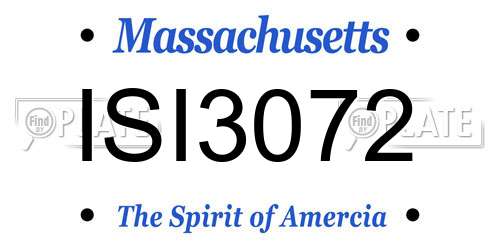 ISI3072 Massachusetts License Plate