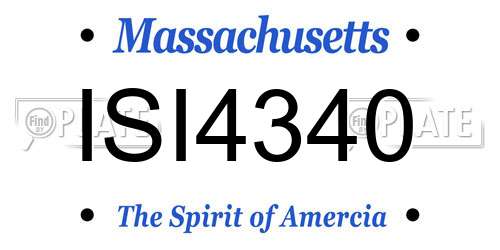 ISI4340 Massachusetts License Plate