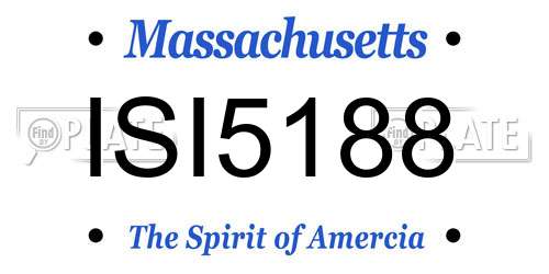 ISI5188 Massachusetts License Plate