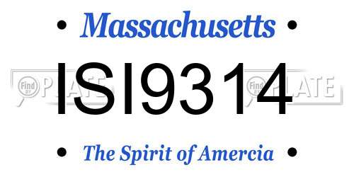 ISI9314 Massachusetts License Plate