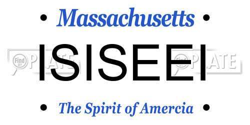 ISISEEI Massachusetts License Plate