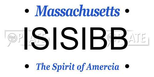 ISISIBB Massachusetts License Plate
