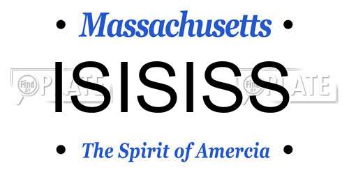 ISISISS Massachusetts License Plate