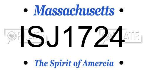 ISJ1724 Massachusetts License Plate