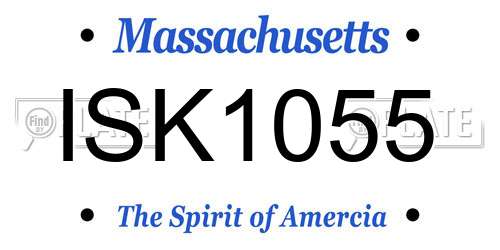 ISK1055 Massachusetts License Plate