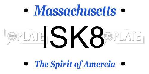 ISK8 Massachusetts License Plate