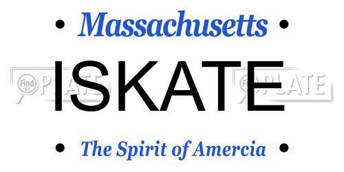 ISKATE Massachusetts License Plate