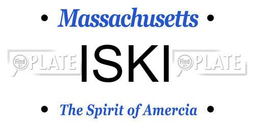 ISKI Massachusetts License Plate