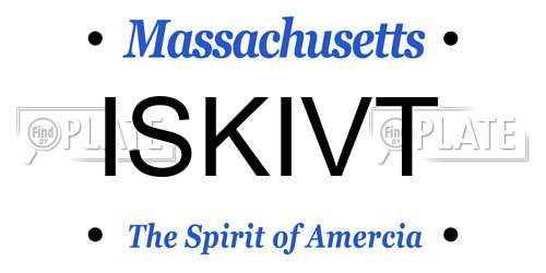 ISKIVT Massachusetts License Plate