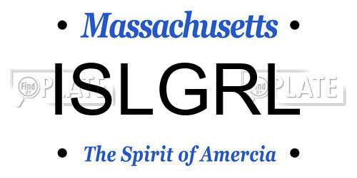 ISLGRL Massachusetts License Plate