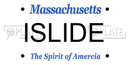 ISLIDE Massachusetts License Plate