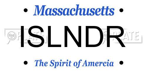 ISLNDR Massachusetts License Plate