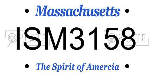 ISM3158 Massachusetts License Plate