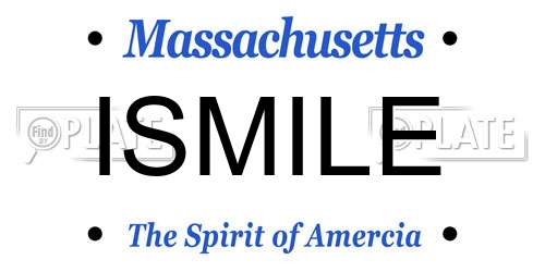 ISMILE Massachusetts License Plate