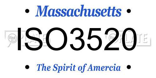 ISO3520 Massachusetts License Plate