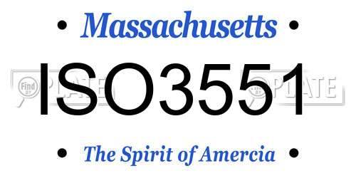 ISO3551 Massachusetts License Plate