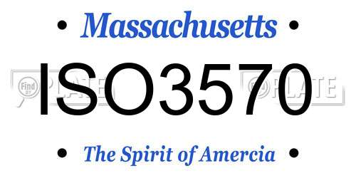 ISO3570 Massachusetts License Plate
