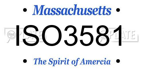 ISO3581 Massachusetts License Plate