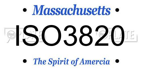 ISO3820 Massachusetts License Plate