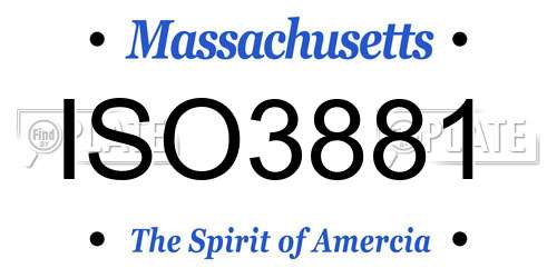 ISO3881 Massachusetts License Plate