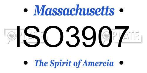 ISO3907 Massachusetts License Plate