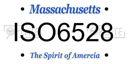 ISO6528 Massachusetts License Plate