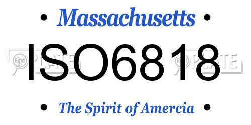 ISO6818 Massachusetts License Plate