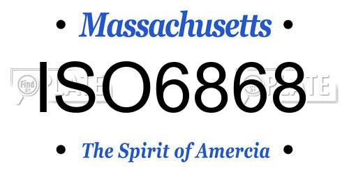 ISO6868 Massachusetts License Plate