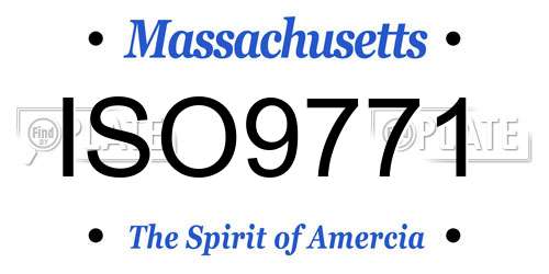 ISO9771 Massachusetts License Plate