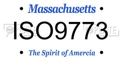 ISO9773 Massachusetts License Plate