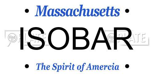 ISOBAR Massachusetts License Plate
