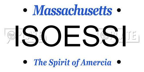 ISOESSI Massachusetts License Plate