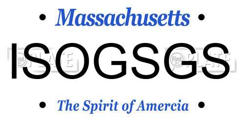 ISOGSGS Massachusetts License Plate