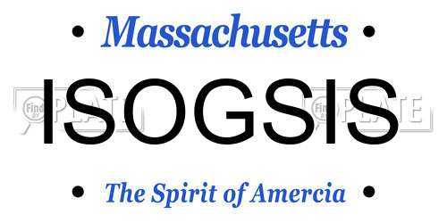 ISOGSIS Massachusetts License Plate