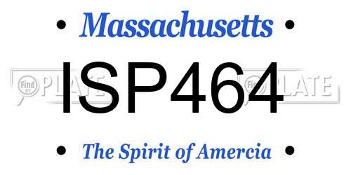 ISP464 Massachusetts License Plate