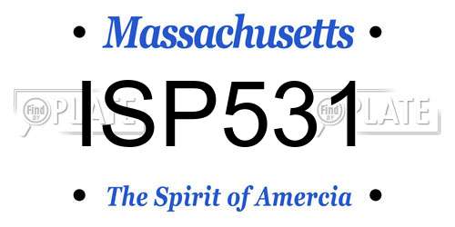 ISP531 Massachusetts License Plate