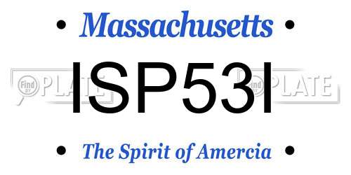 ISP53I Massachusetts License Plate