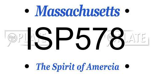 ISP578 Massachusetts License Plate