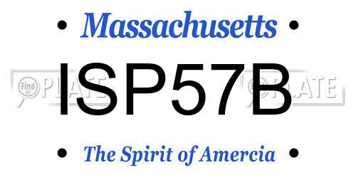 ISP57B Massachusetts License Plate