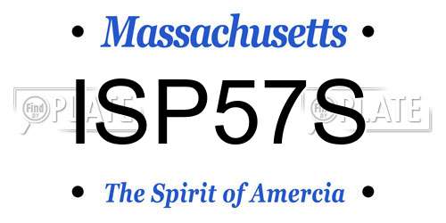 ISP57S Massachusetts License Plate